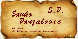 Savko Panzalović vizit kartica